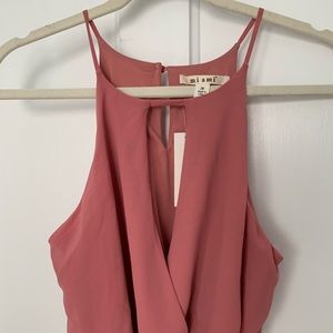 Francescas High Neck Pink Dress with Cutouts